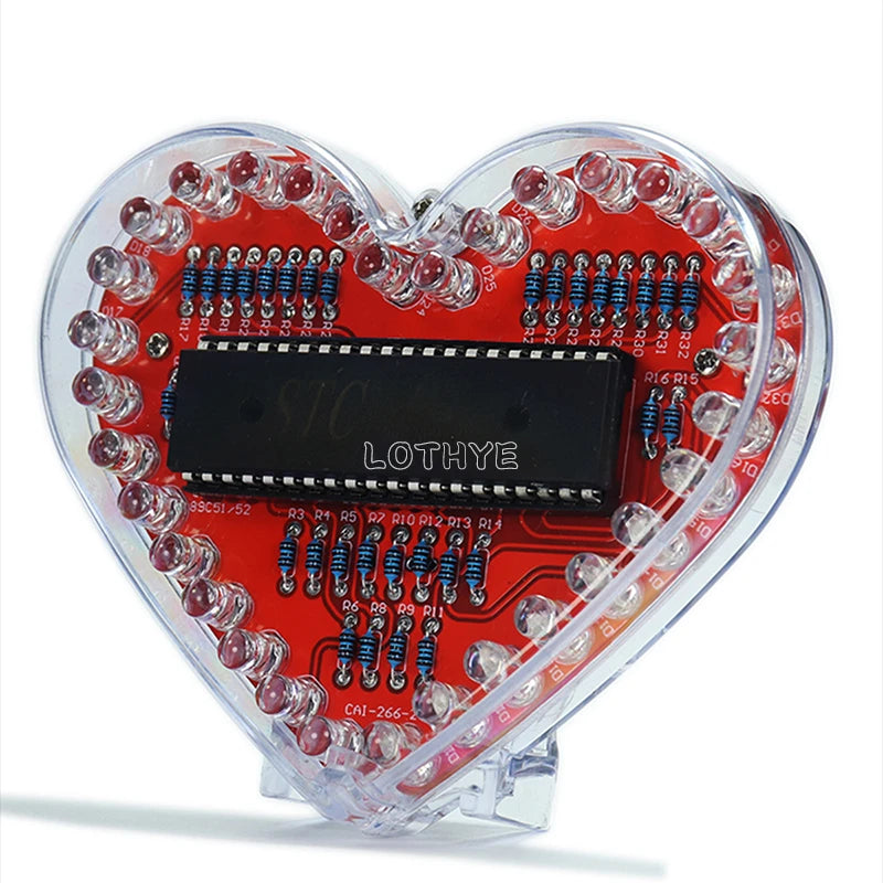 RGB LED Heart DIY Soldering Kit – 32 LED Flow Light Project DIY Electronics Kit Axl