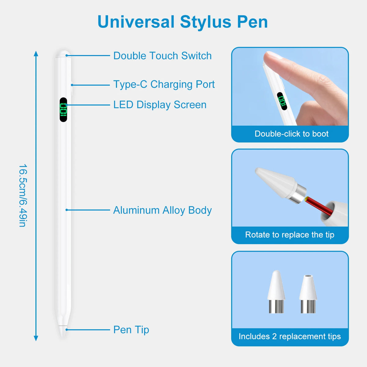 Universal Active Stylus Pen for iPad Android & Samsung Tablets Tablet Stylus Pen Axl