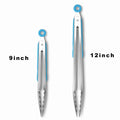 Stainless Steel Silicone Food Tongs 9 & 12 Inch – Set of 2 Kitchen Food Tongs Axl 2 PCS SET