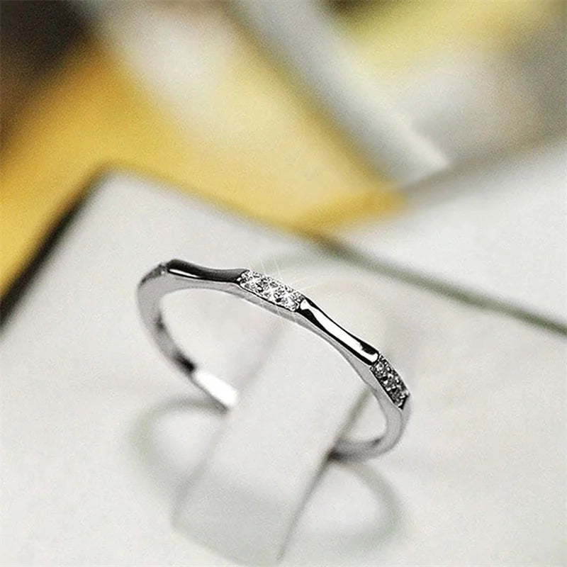 Huitan Thin CZ Rings for Women – Trendy Cubic Zirconia Jewelry Fashion Ring Axl H229 6