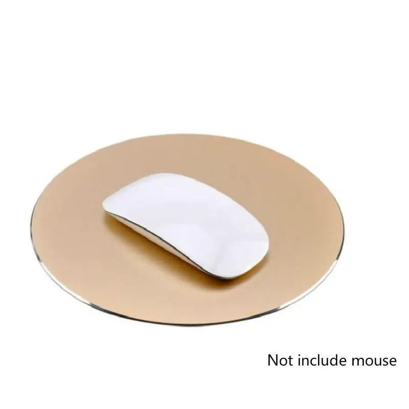 Round Metal Gaming Mouse Pad – Aluminum Alloy Hard Mat 195mm Gaming Mouse Pad Axl Gold
