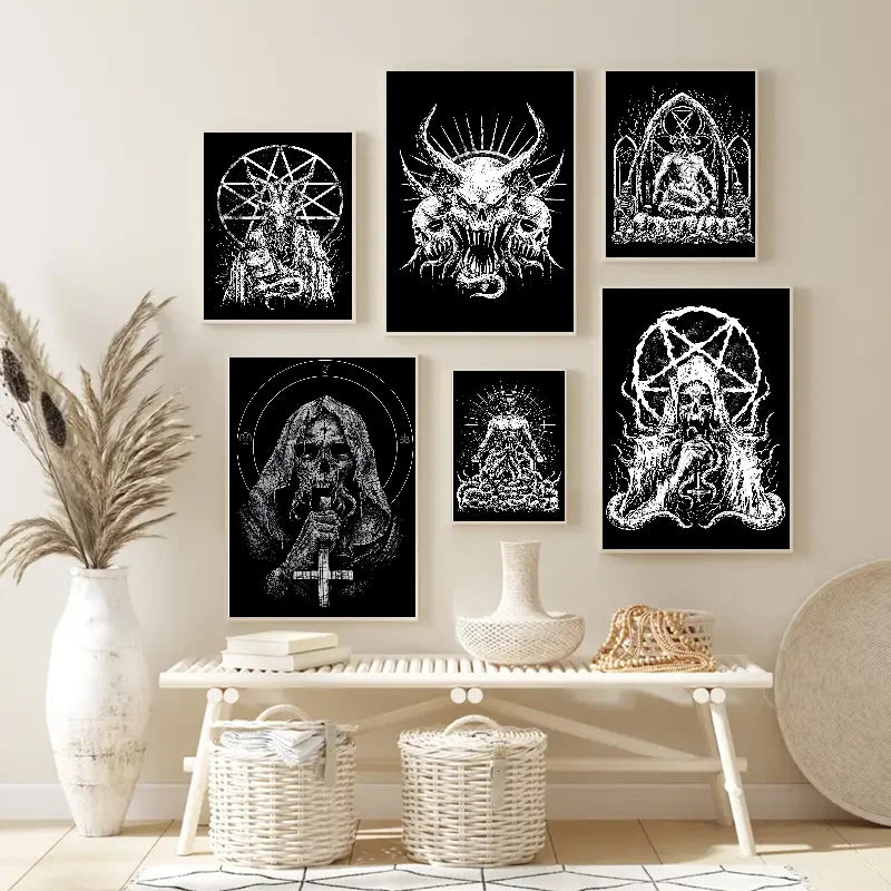 Gothic Satanic Wall Poster – Waterproof Self-Adhesive Art Sticker Wall Art Poster Axl