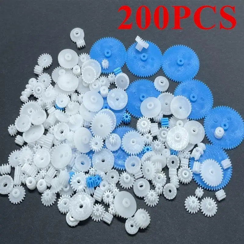 200PCS Mixed Plastic Gear Set – DIY Motor Transmission Kit Plastic Gear Set Axl Default Title