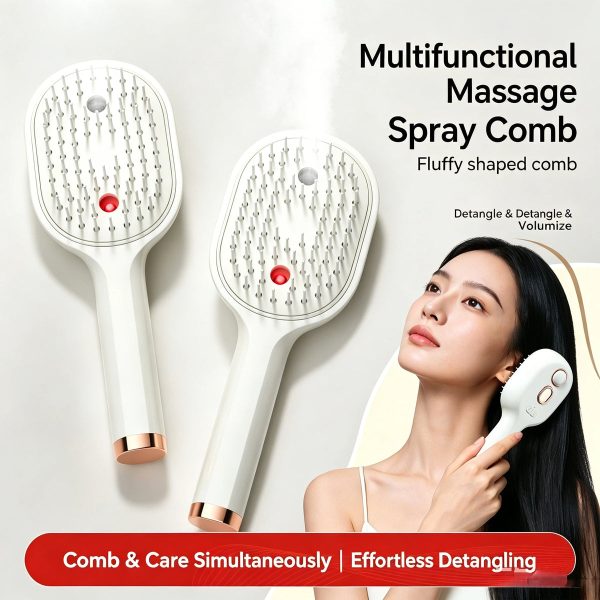 Electric Steam Hair Brush – Rechargeable Detangling Scalp Massager Electric Hair Brush Axl