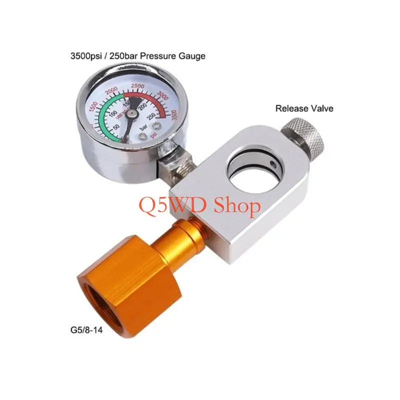 CO2 Quick Connector Refill Adapter | CGA320 W21.8 G58 & 3500 PSI Gauge CO2 Refill Adapter Axl