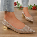 Women's Crystal Bling Loafers – Pointed Toe Flat Wedding Shoes Crystal Flat Loafers Axl 35 Gold