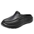 Men's Leather Loafers – Cork Sole Breathable Casual Shoes Men's Leather Loafers Axl black 41
