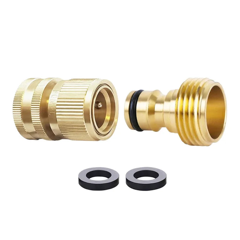 Brass 3/4" GHT Quick Connect Garden Hose Coupler Fitting Garden Hose Fitting Axl set B China Mainland