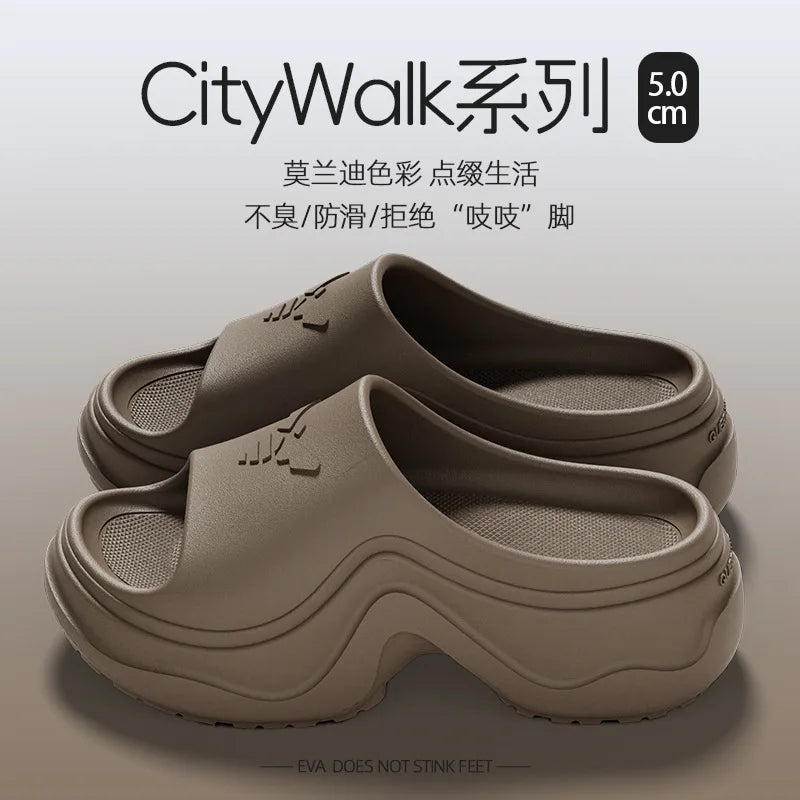 Women's Platform EVA Slippers – Non-Slip Slides & Beach Shoes Platform Slide Slippers Axl GRAY 37-38