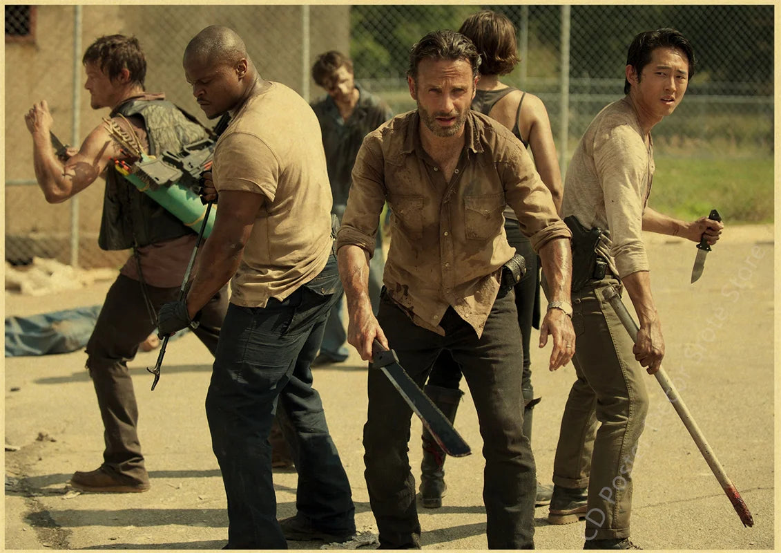 Walking Dead Retro Vintage Poster | Wall Art Print A3/A4 Wall Art Poster Axl 11 A4