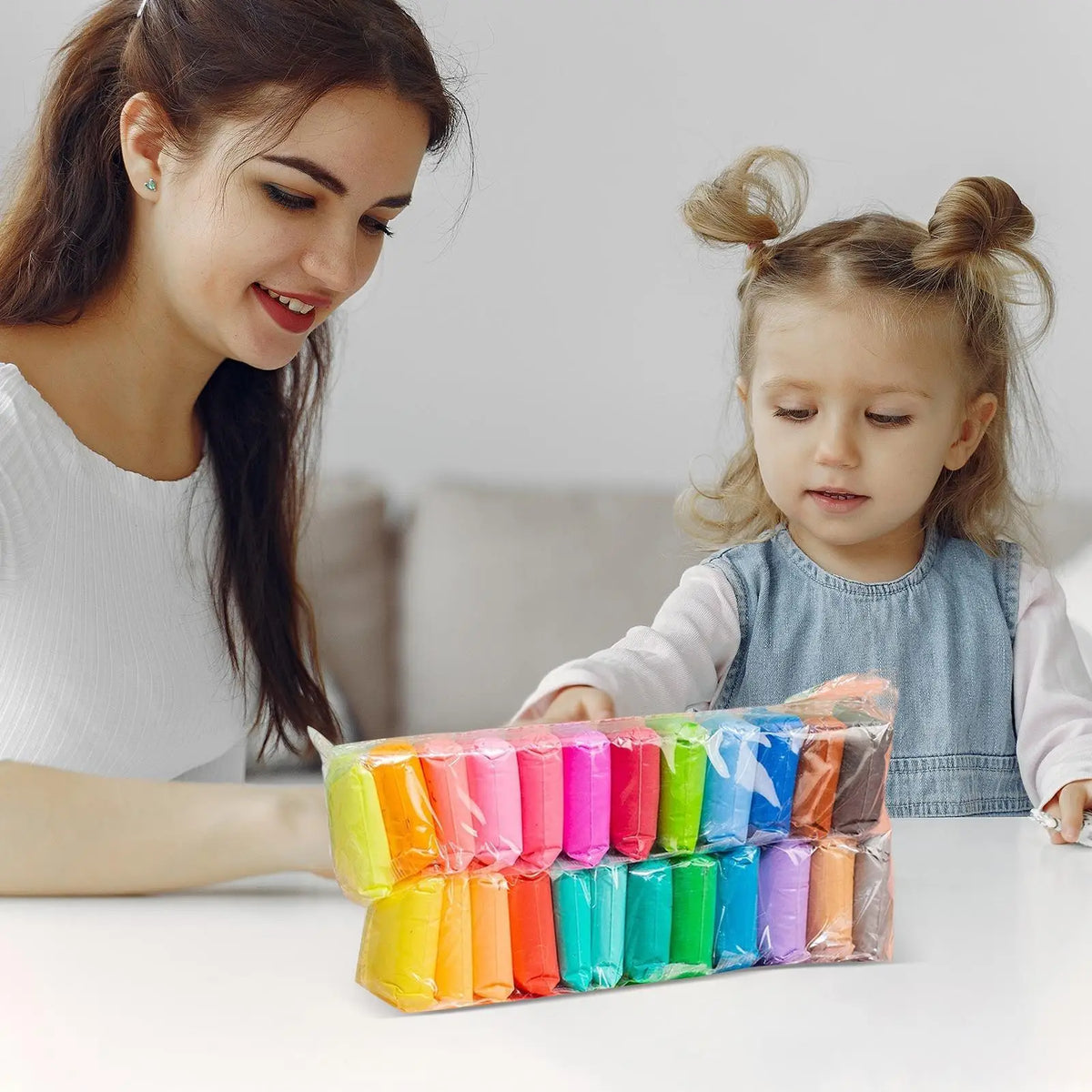 Kids Air Dry Clay Set – 12/24/36 Colors & Sculpting Tools Kids Clay Craft Kit Axl
