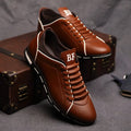 Men's Casual Leather Sneakers – Breathable Lace-Up Oxford Shoes Men's Casual Sneakers Axl Brown 46