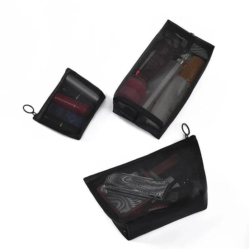Mesh Clear Cosmetic Bag – Travel Makeup & Toiletry Organizer Cosmetic Organizer Bag Axl
