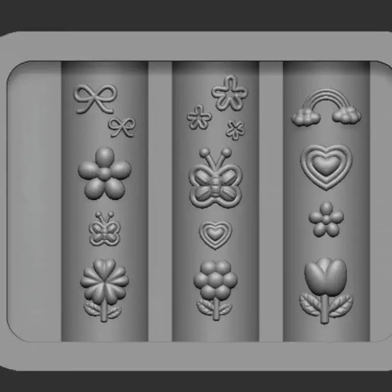 3D Silicone Nail Art Mold – Flower Butterfly Clover Design Nail Art Mold Axl A7