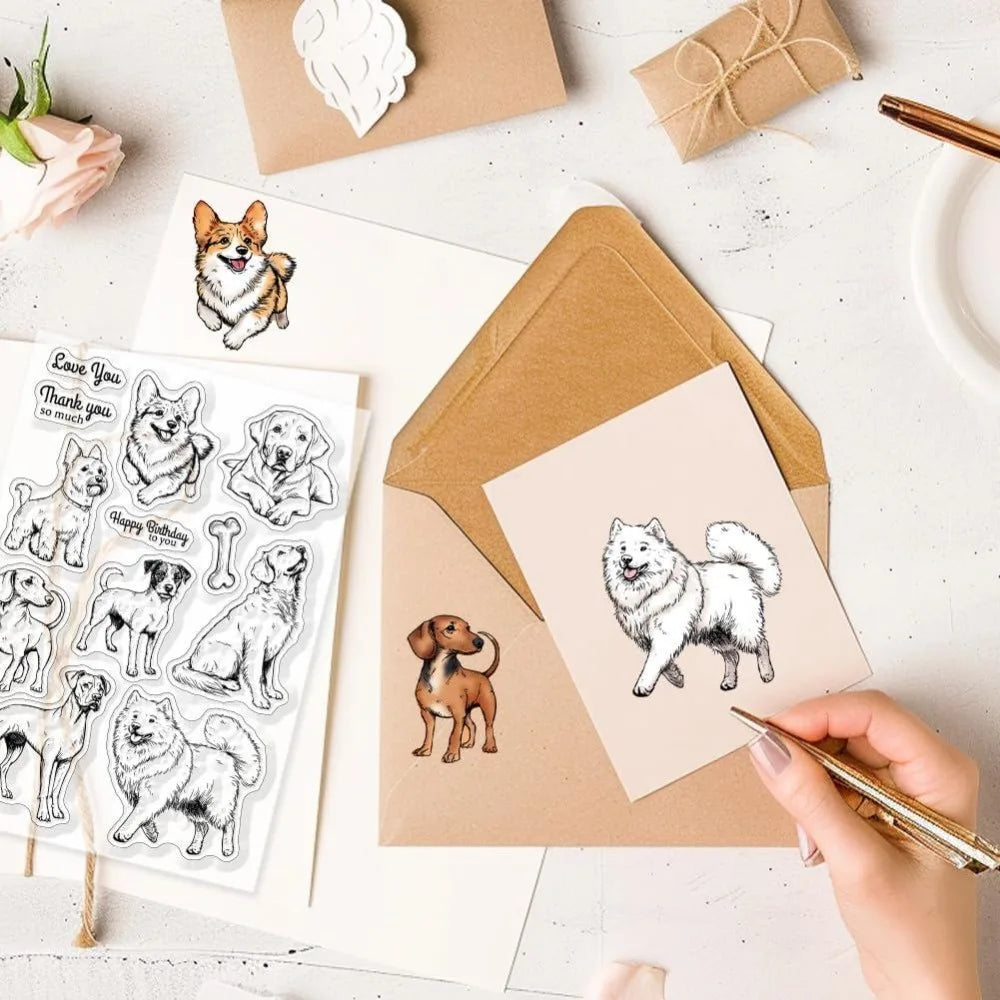 Dog Clear Stamps – Golden Retriever, Corgi & Samoyed Craft Clear Craft Stamps Axl