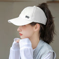 Ponytail Baseball Cap – Mesh Quick-Dry Unisex Sun Hat Ponytail Baseball Cap Axl White