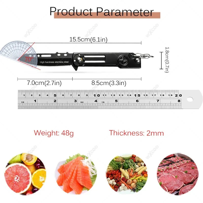 WXCOO Folding Paring Knife – Mini Stainless Steel Keychain Knife Folding Paring Knife Axl