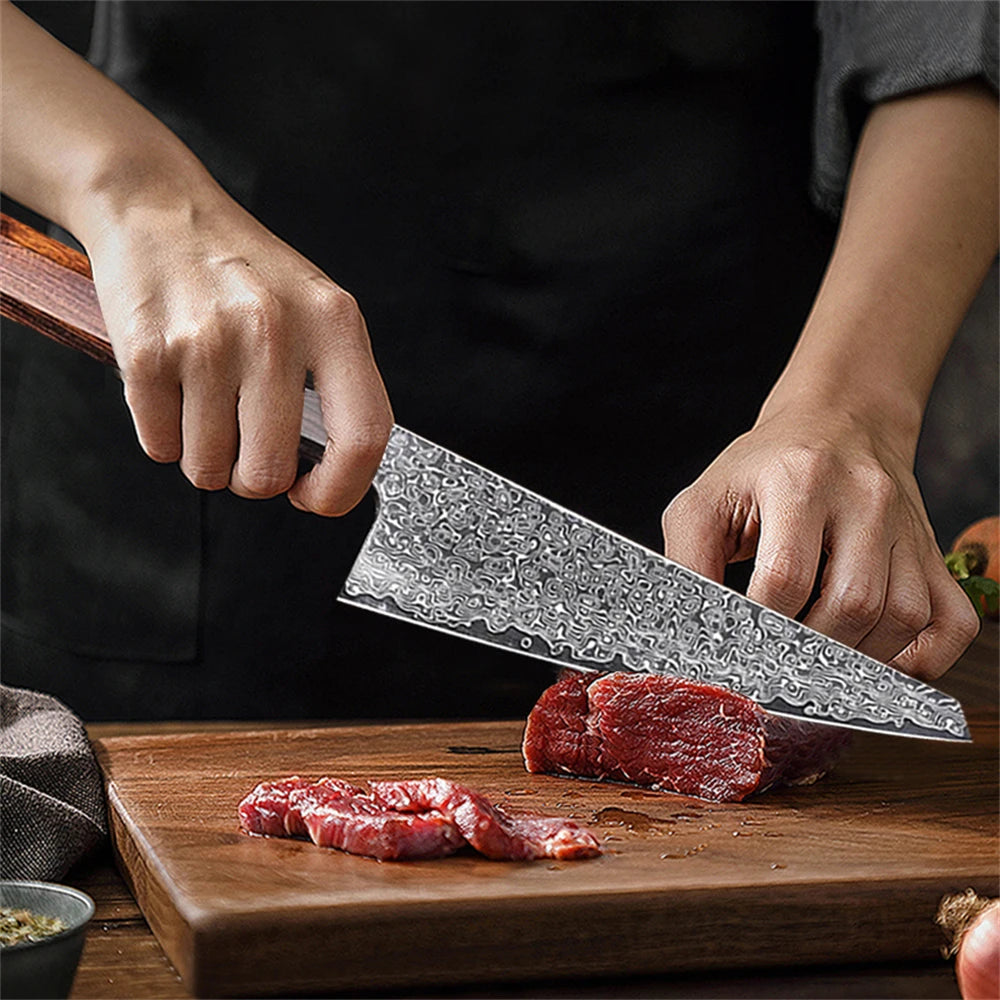 67-Layer Damascus Steel Honesuki Knife – Hand Forged Boning Damascus Kitchen Knife Axl