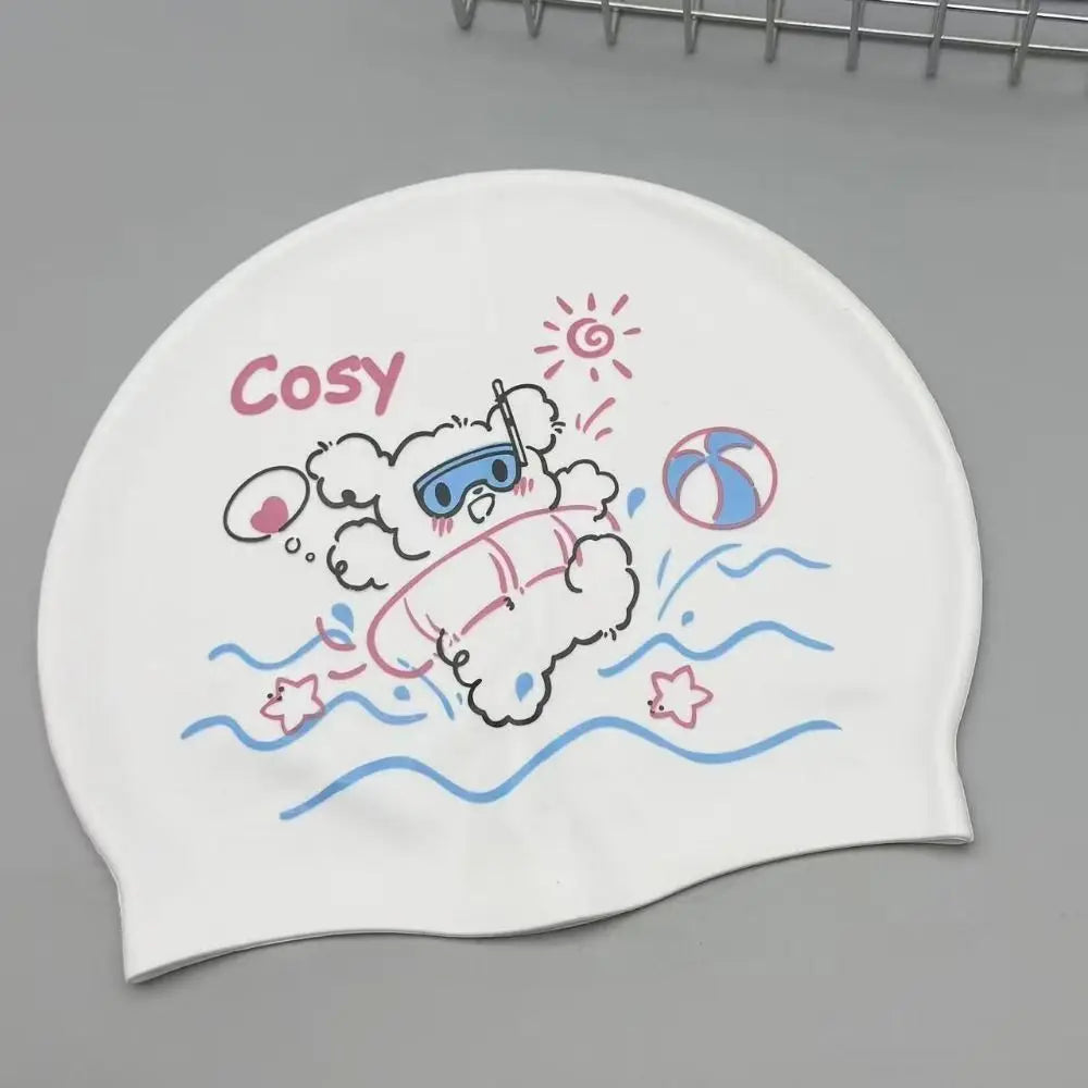 Cartoon Cat Silicone Swim Cap – Waterproof & Comfortable Silicone Swim Cap Axl