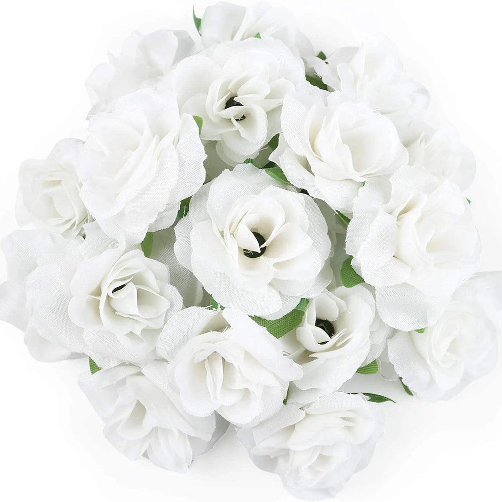 Silk Cream Rose Artificial Flower Heads – 10 or 50 Pack Artificial Silk Flowers Axl 6 50pieces
