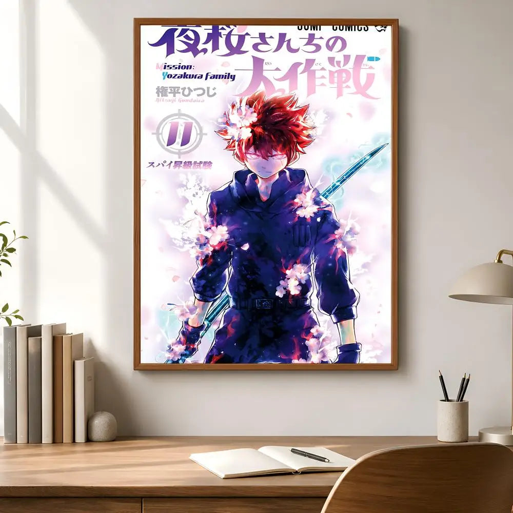 Mission Yozakura Family Anime Poster – Self-Adhesive Wall Art Anime Wall Poster Axl