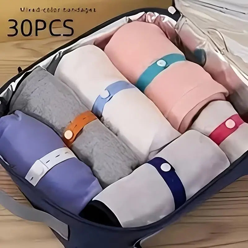 30-Piece Adjustable Buckle Straps – Clothing & Luggage Organizer Clothing Storage Straps Axl