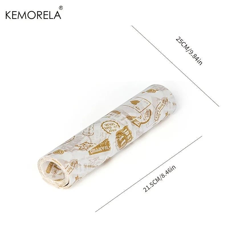 KEMORELA 50-Pack Food Grade Wax Paper Wrappers – Bread & Burgers Food Wax Paper Wrappers Axl