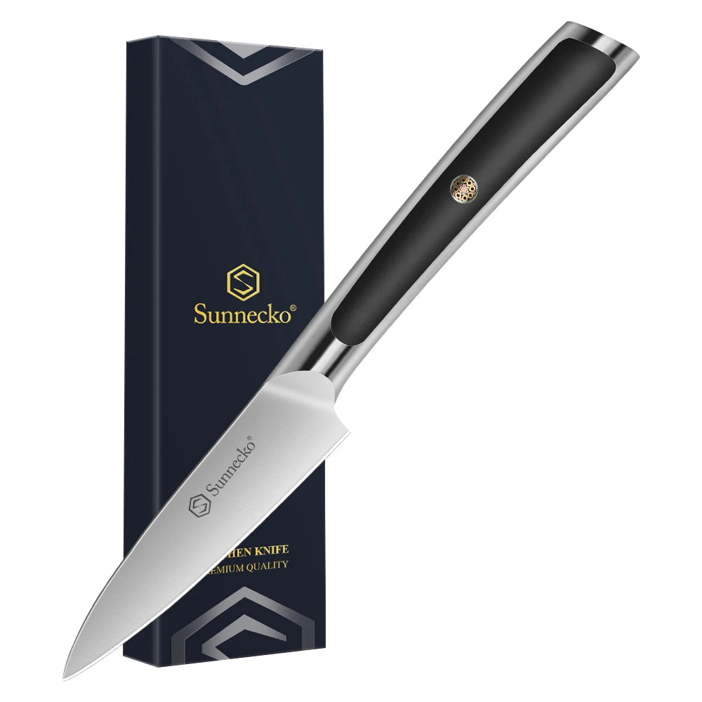 Sunnecko Japanese Chef's Knife – High-Carbon Steel, ABS Handle Kitchen Knife Set Axl 3.5 Inch Paring China Mainland