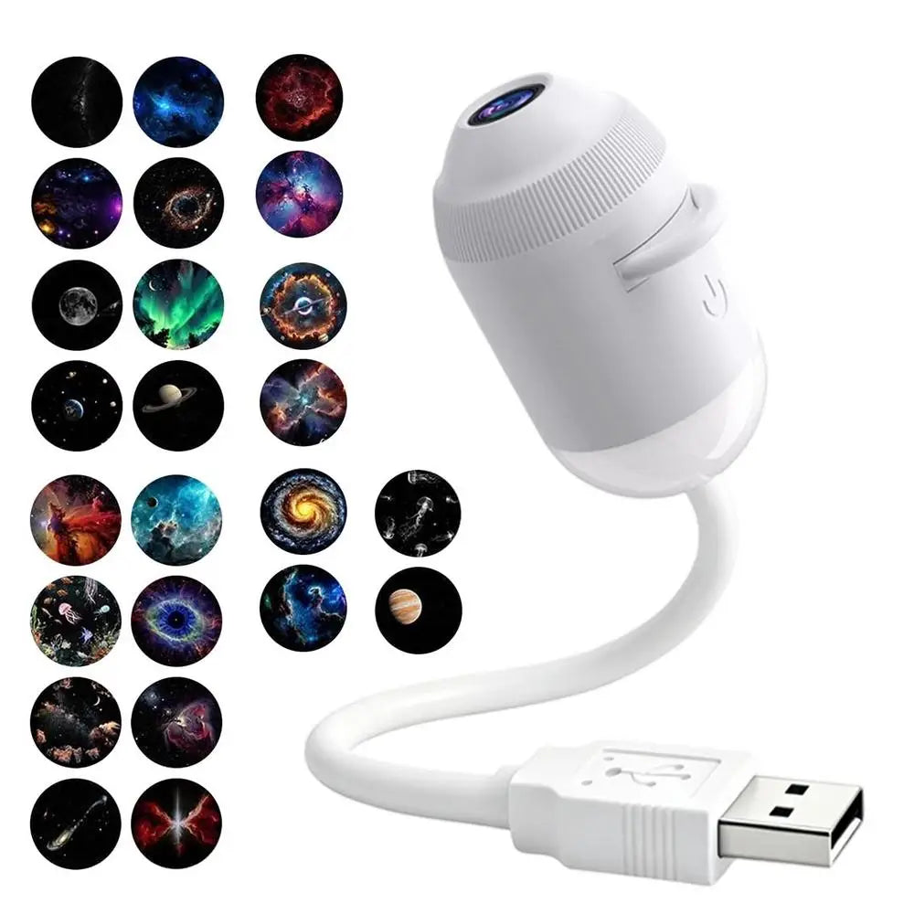 Mini Galaxy Star Projector Night Light – 24 Themes & 360° Galaxy Star Projector Axl White