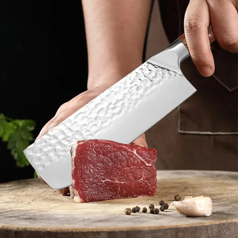Stainless Steel Cleaver Knife – Wood Handle Butcher Kitchen Kitchen Cleaver Knife Axl