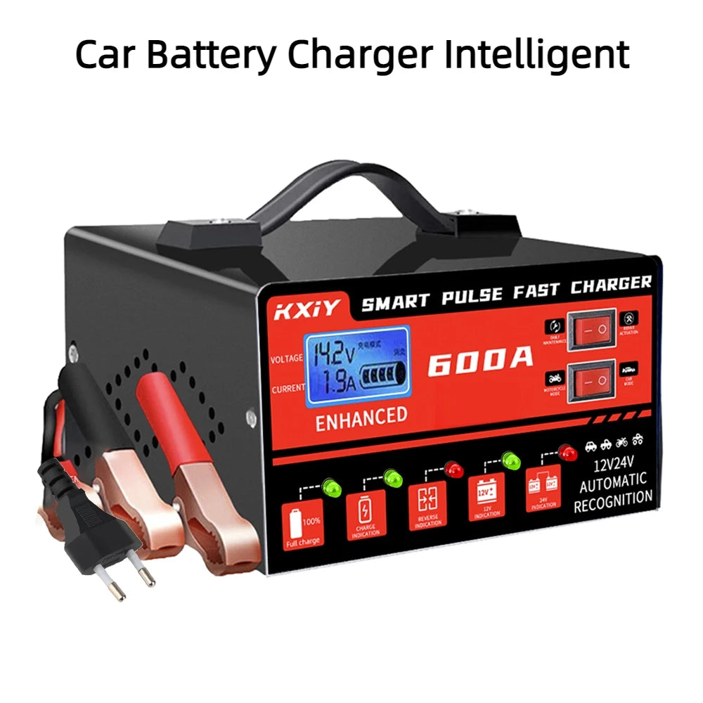 12V 24V 600A Intelligent LCD Auto Car Battery Charger Car Battery Charger Axl