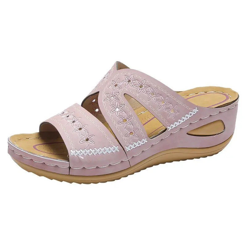 Women's Platform Wedge Sandals – Open Toe Slip-On Slippers Platform Wedge Sandals Axl Pink 43