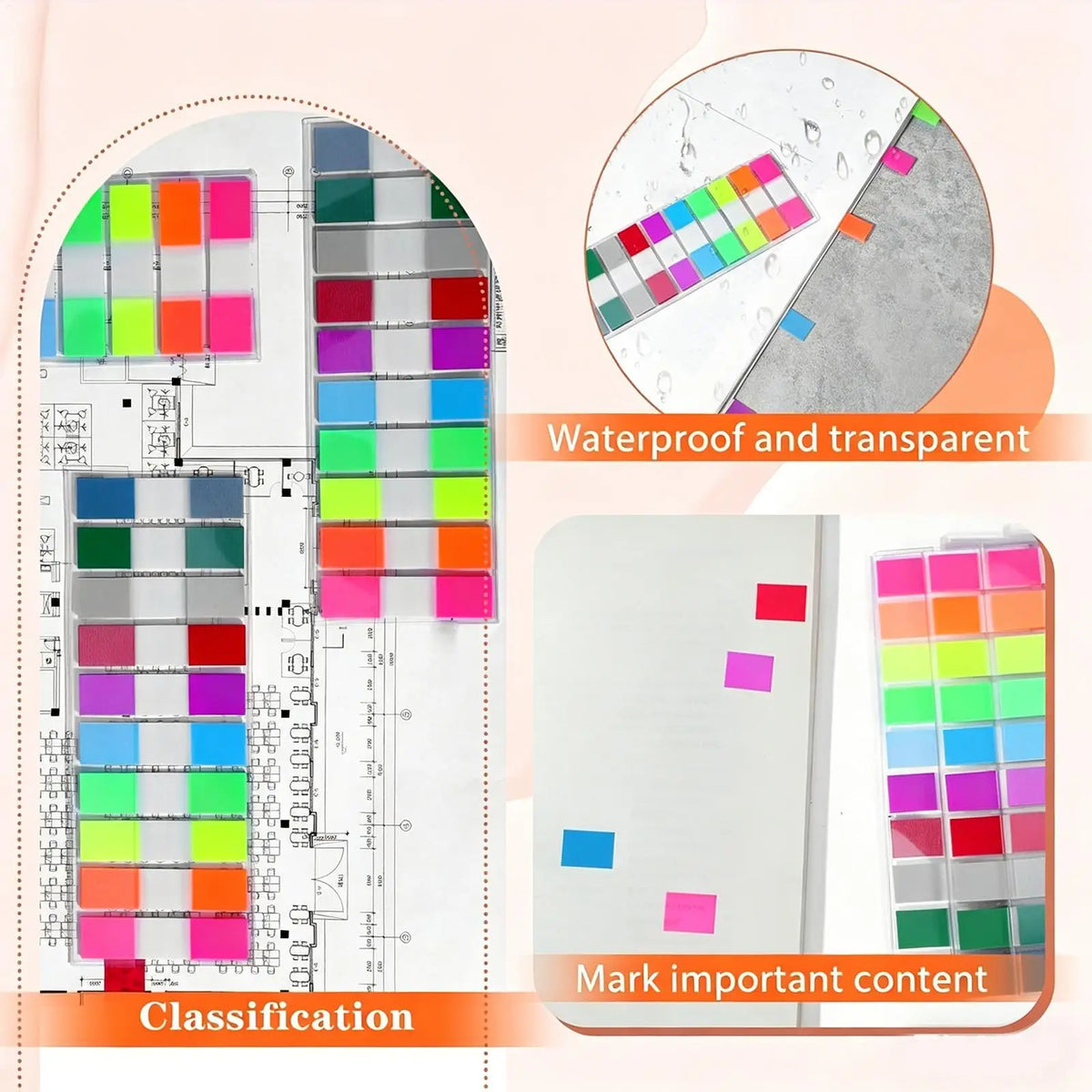 Sticky Index Tabs – 400 Colored Page Marker Labels for Notes Sticky Index Tabs Axl