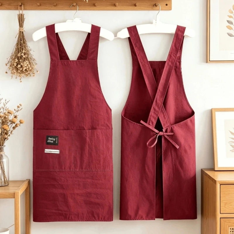 2-Pack Kitchen Cross Apron – Breathable with Large Pocket Kitchen Apron Set Axl
