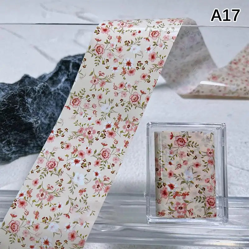 Floral Rose Nail Transfer Foil Stickers – DIY Nail Art Wraps Nail Art Stickers Axl A17