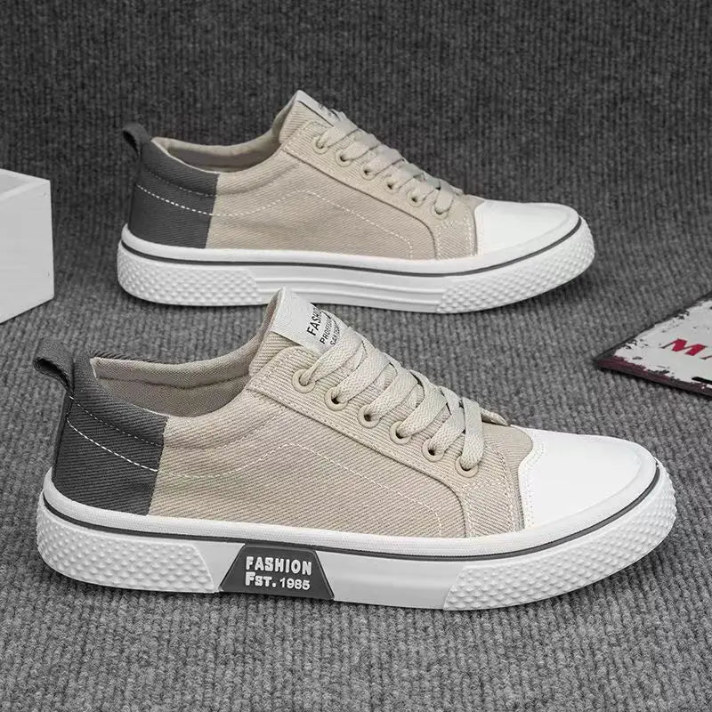 Men's Slip-On Knit Canvas Casual Shoes – Flexible & Breathable Men's Casual Loafers Axl Beige 39