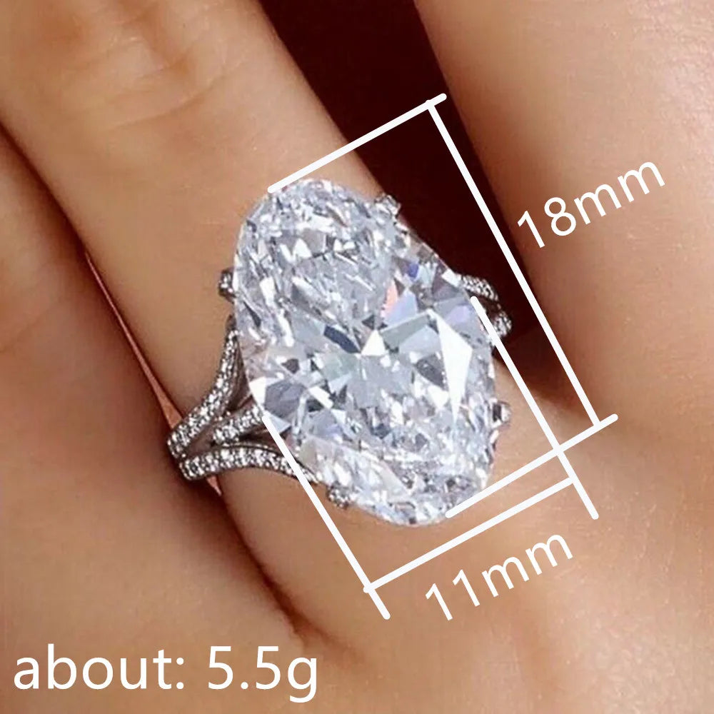 Huitan Oval CZ Ring – Women's Classic Wedding Band | Sizes 5–14 CZ Wedding Ring Axl