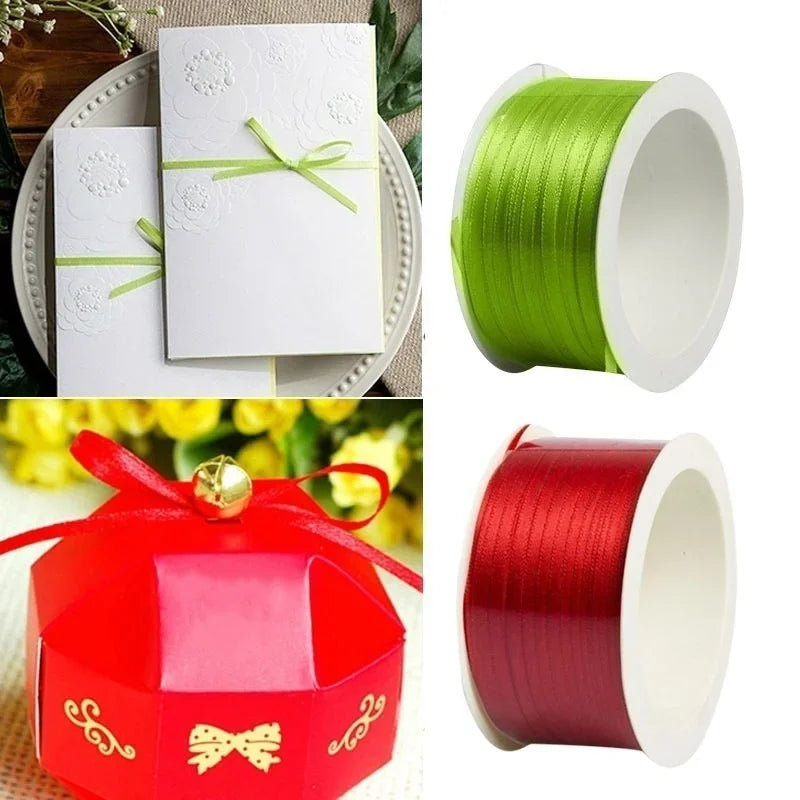 50M Double-Sided Satin Ribbon Roll – Wedding, Gift & DIY Craft Satin Craft Ribbon Axl