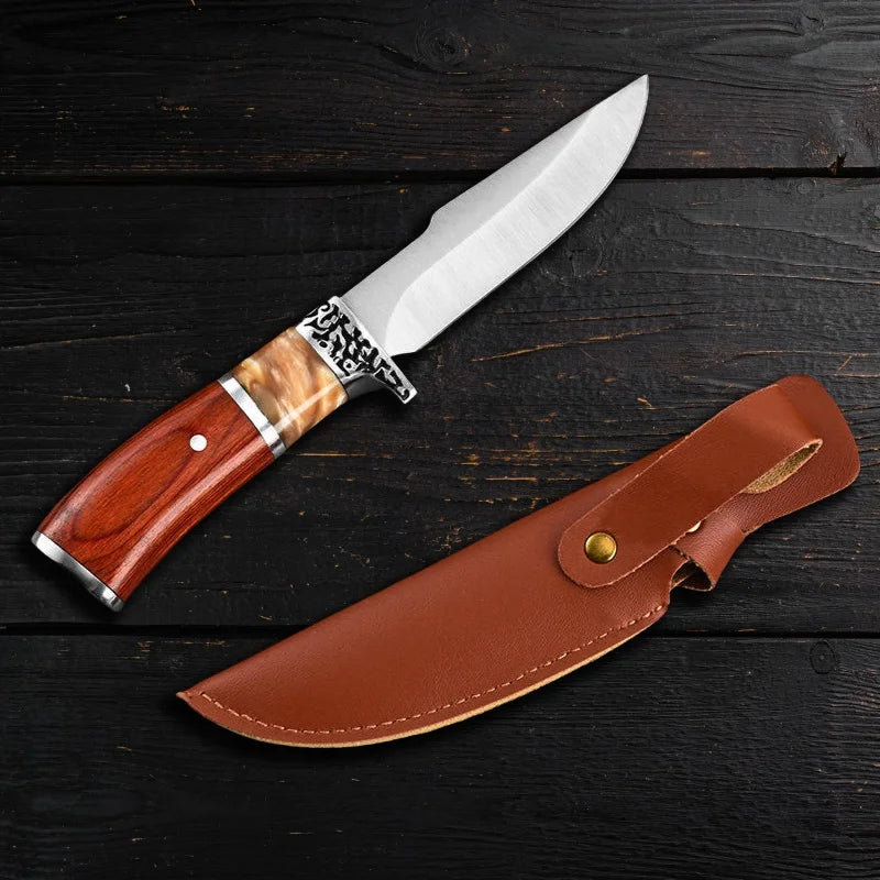 Serbian Boning Knife – Stainless Steel & Colored Wood Handle Fixed Blade Knife Axl