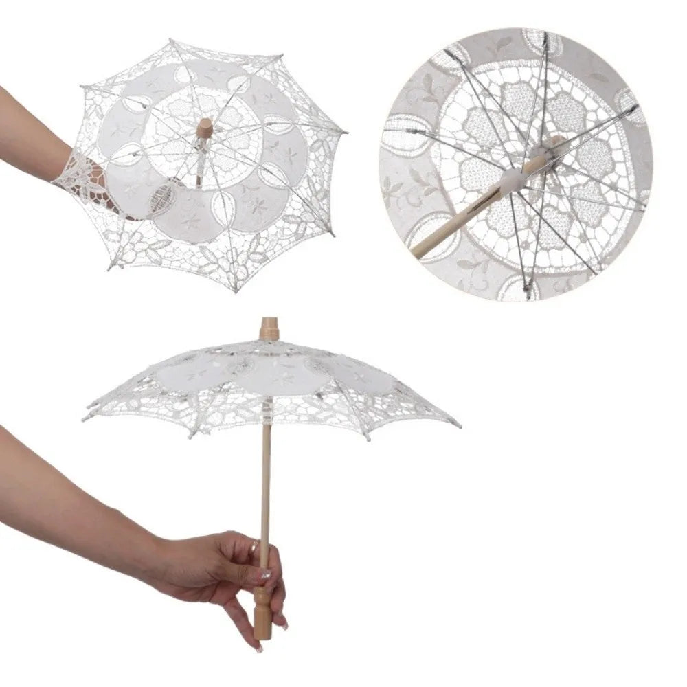 Lace Parasol Umbrella – Wedding Prop & Flower Girl Décor Decorative Lace Parasol Axl beige-31cm
