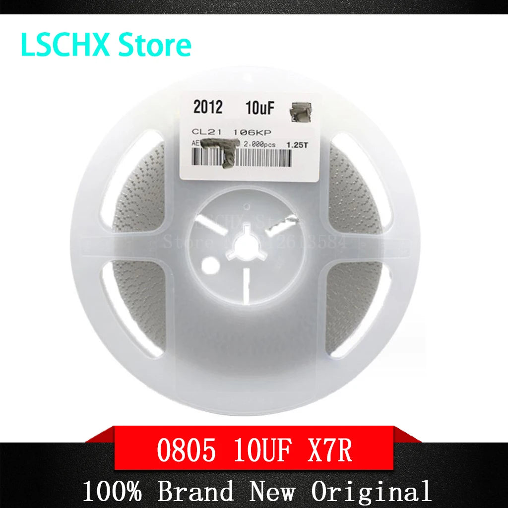 2000pcs 0805 10uF X7R SMD Capacitor Reel 10V 16V 25V SMD Capacitor Reel Axl 0805 106 25V