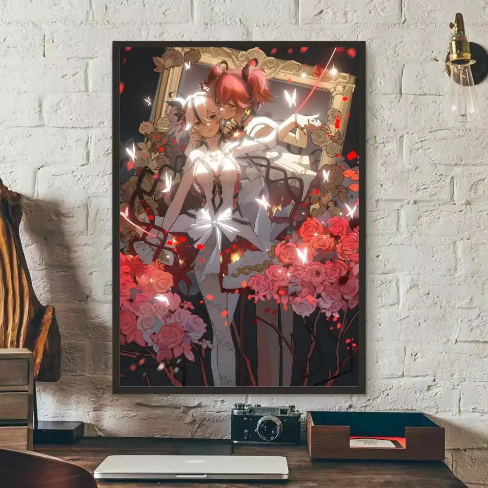 Wuthering Waves Camellya Wall Poster Sticker – HD Game Art Decal Wall Art Sticker Axl Black5 50X70cmNoframe