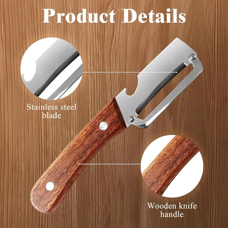 Stainless Steel Peeler Oak Handle – Fruit & Vegetable Set Fruit & Veg Peeler Axl