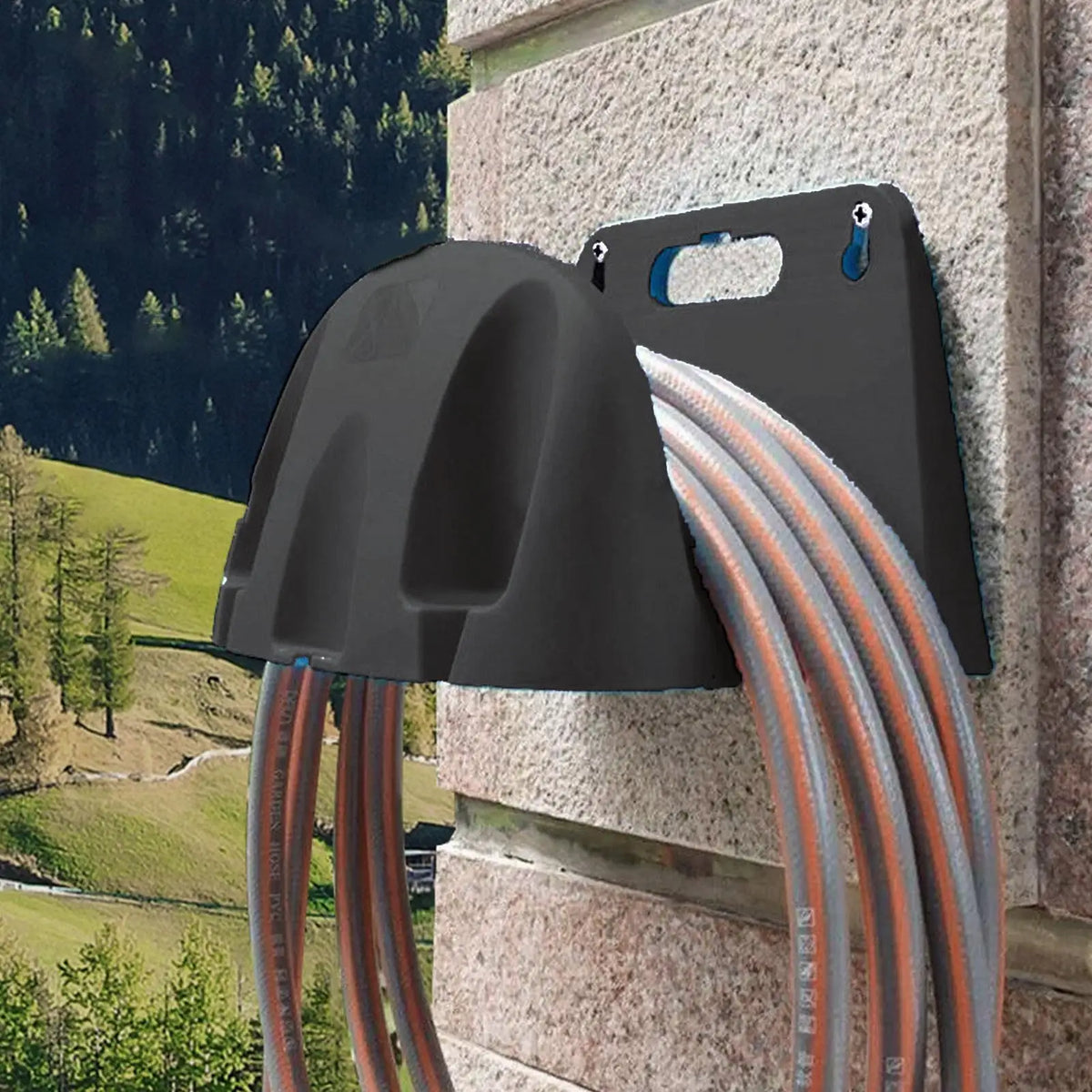 Wall-Mount Garden Hose Holder – Outdoor Hose Organizer Hose Holder Axl