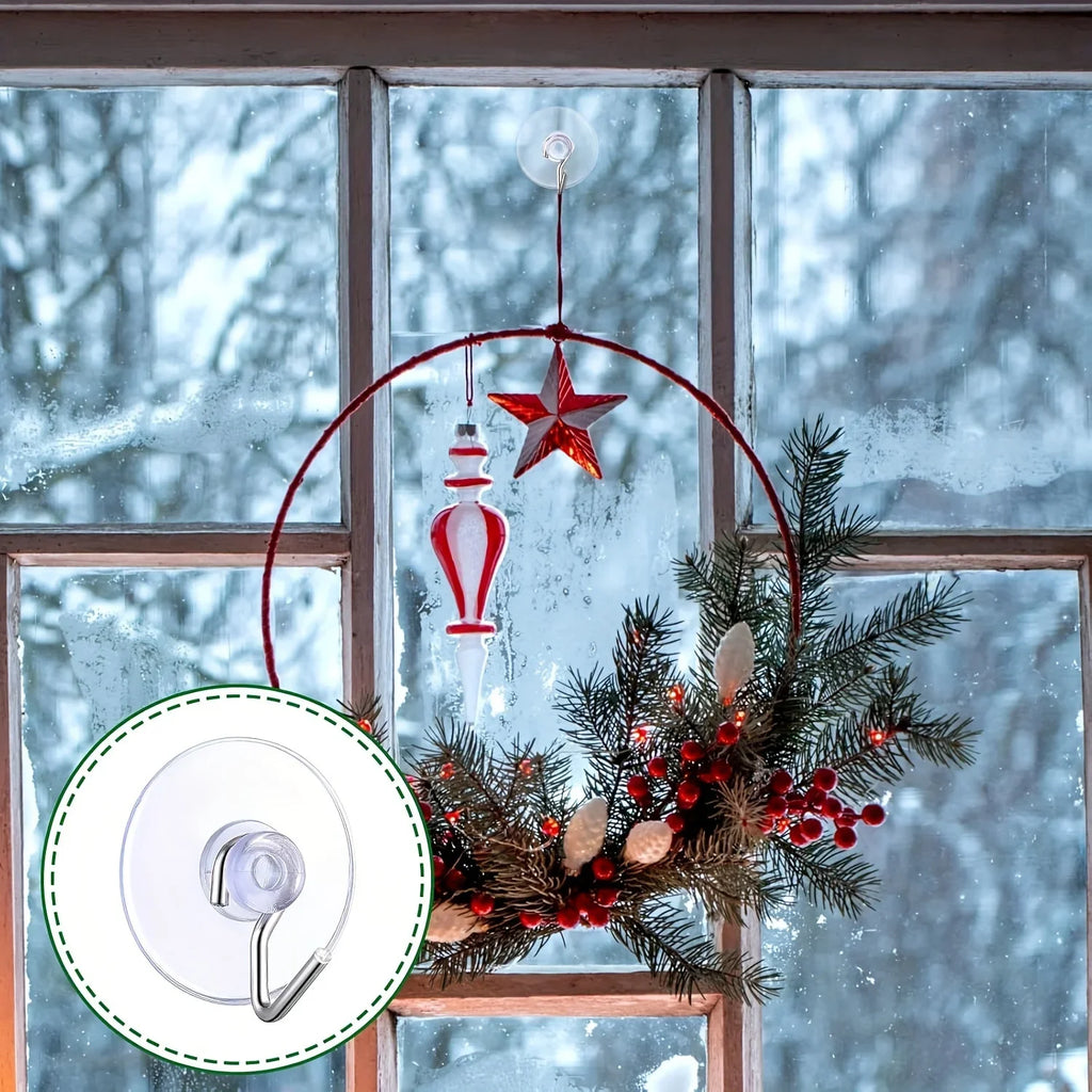 Clear Suction Cup Hooks with Metal Hook – Kitchen & Bathroom Suction Cup Hooks Axl