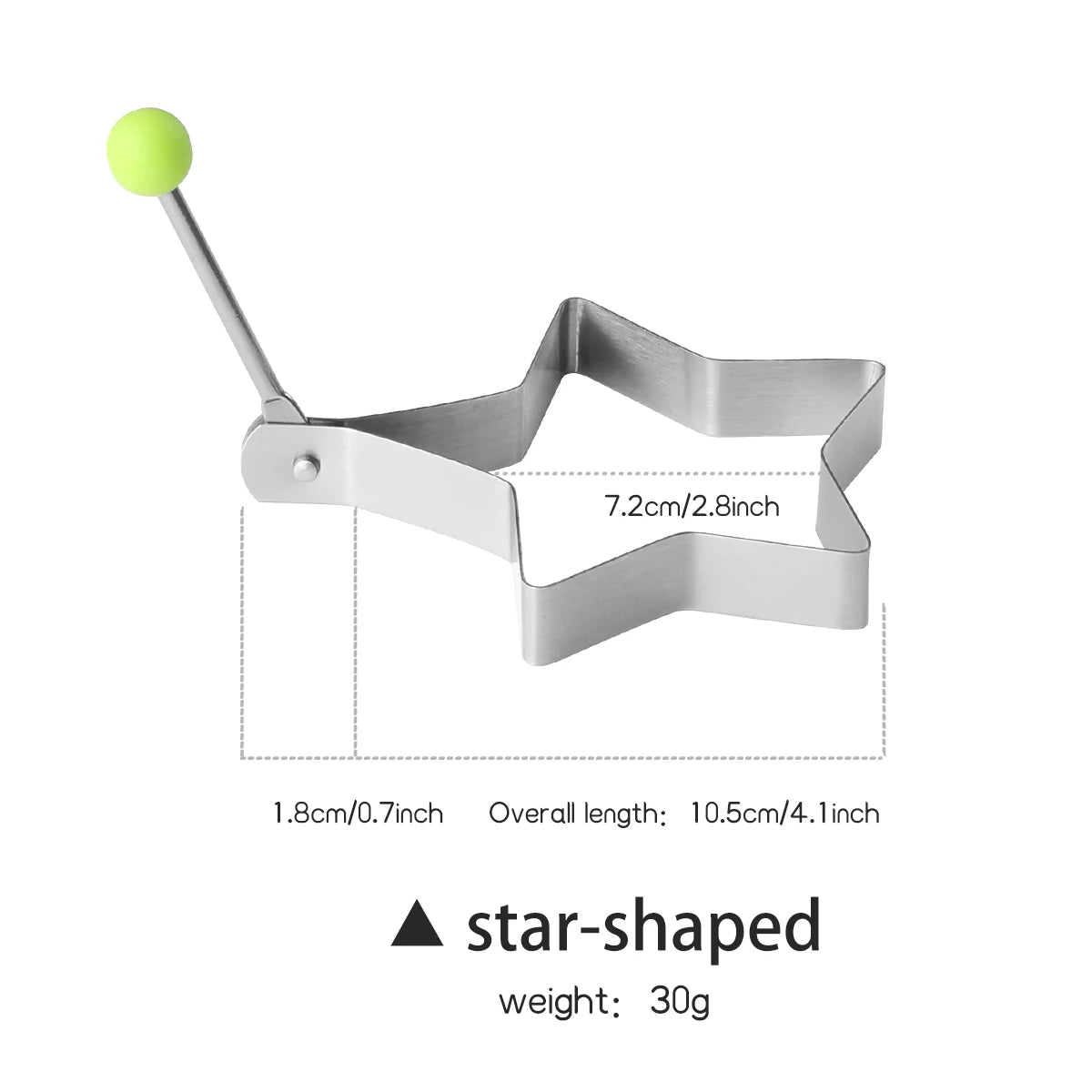 Stainless Steel Egg Ring & Pancake Mold | DIY Breakfast Shaper Egg Ring Mold Axl 1pcs-star