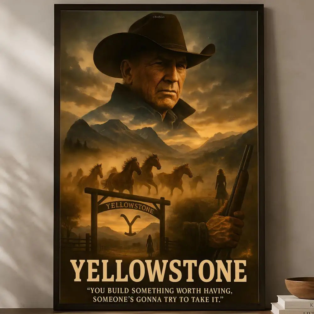 Yellowstone TV Series Wall Art Poster – Self-Stick Waterproof Wall Art Poster Axl White05 60X90cmNoframe