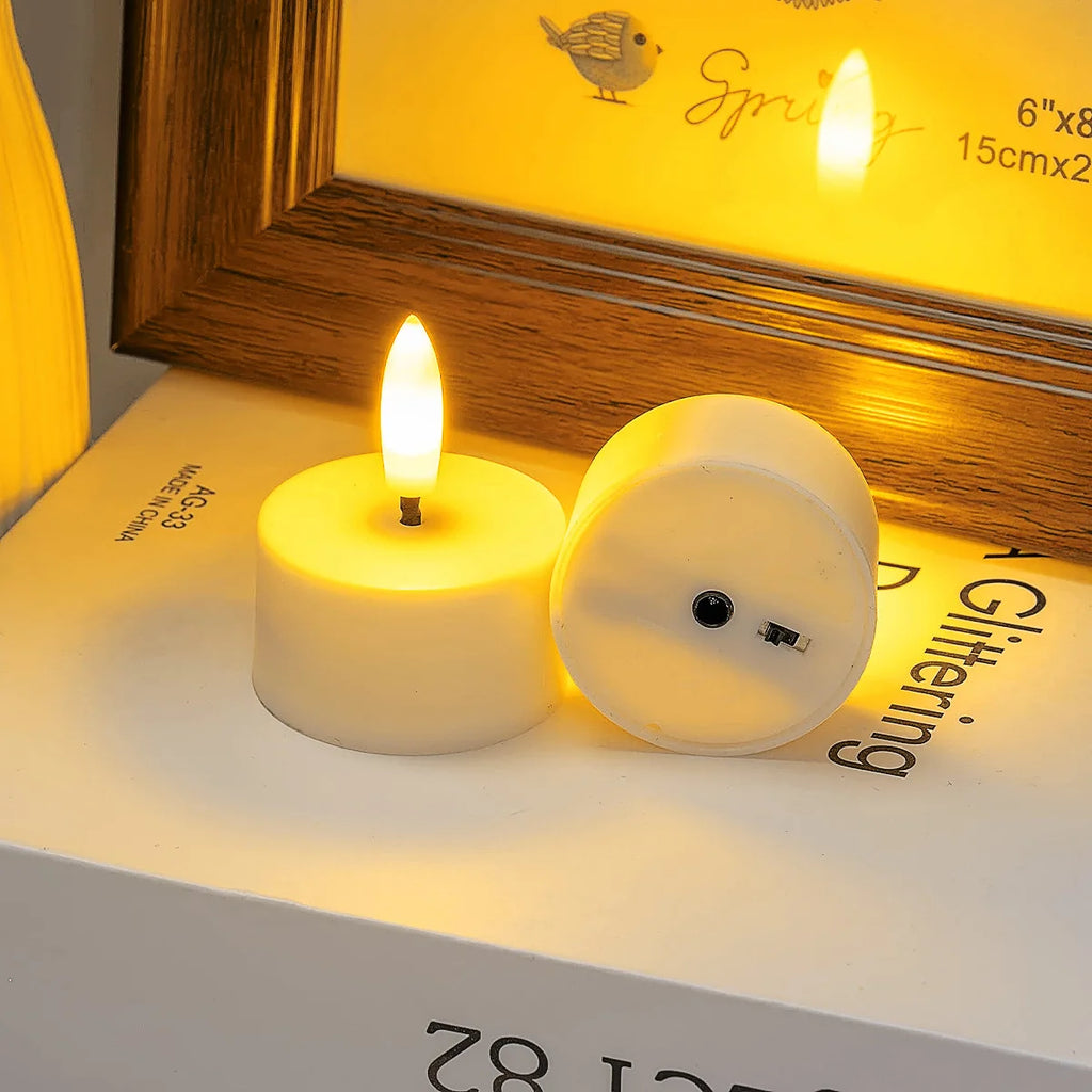 LED Rechargeable Flameless Tea Light Candles – 4/6/8 Pack LED Flameless Candles Axl