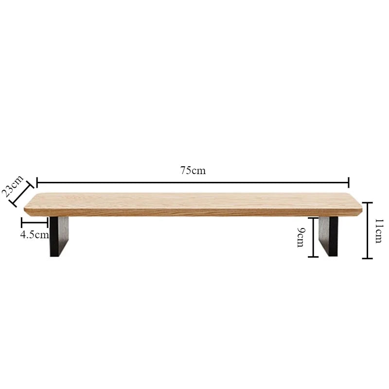 Solid Ash Wood Monitor Riser & Desktop Storage Rack Monitor Riser Rack Axl Wood Color-75CM