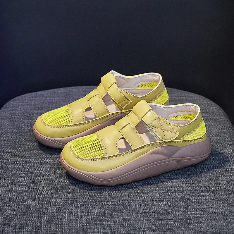 Women's Platform Sandals – Open Toe Slip-On Roman Summer Shoes Platform Sandals Axl YELLOW 40